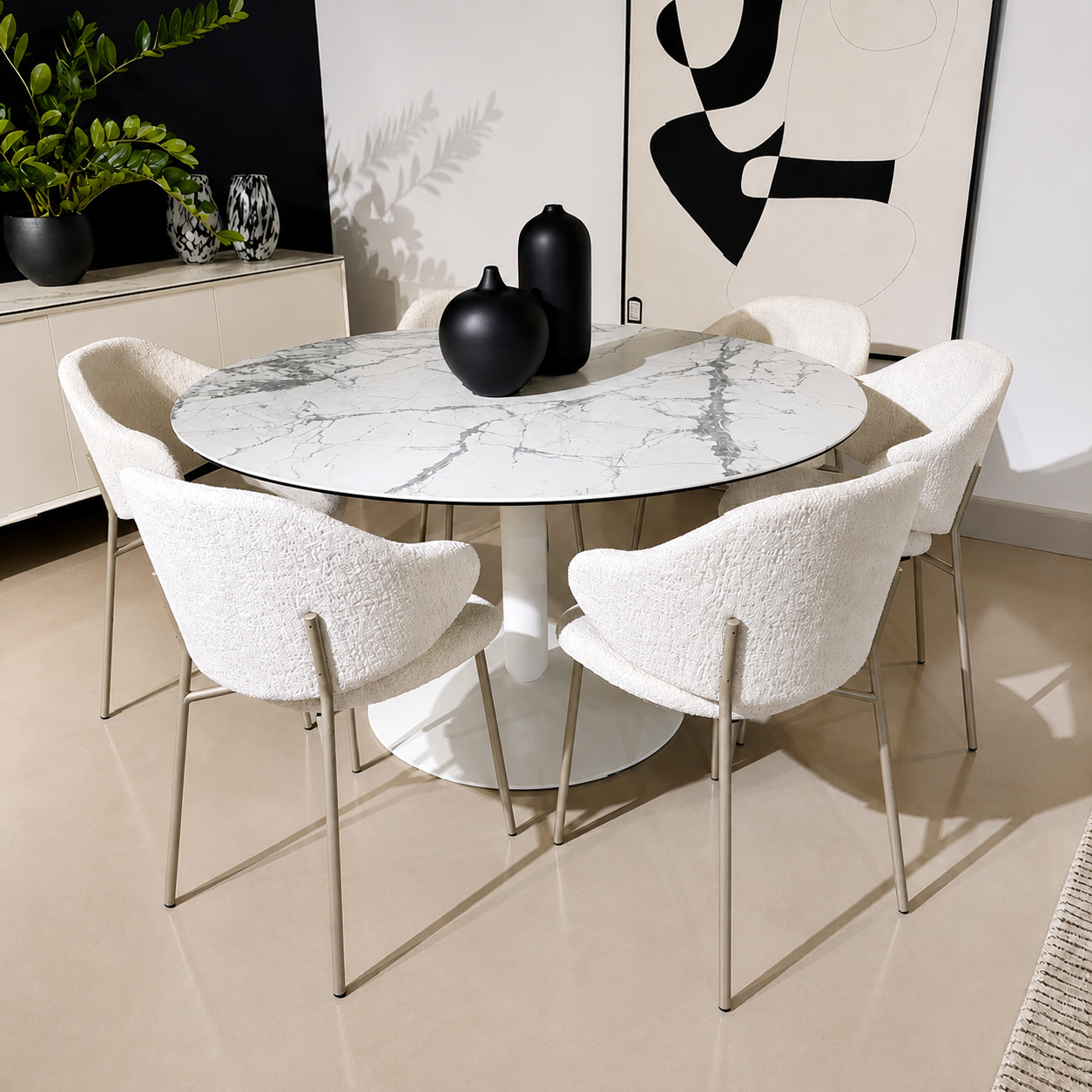 Balance Round Dining Table - White