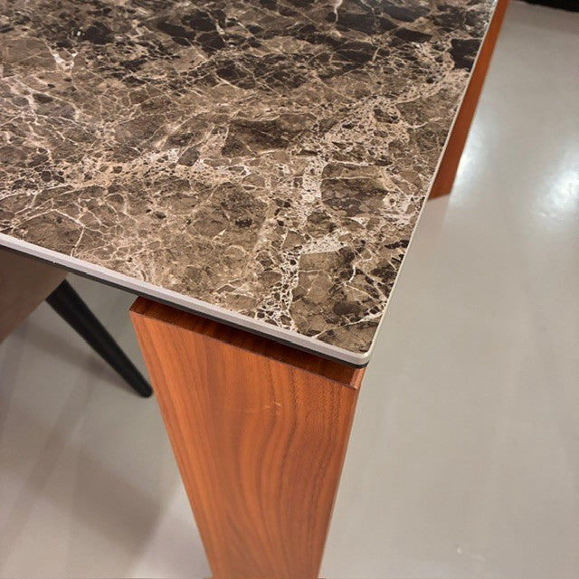 Omnia Extension Dining Table - Walnut/Emperador