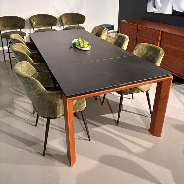 Omnia Extension Dining Table - Walnut/Oxide Black