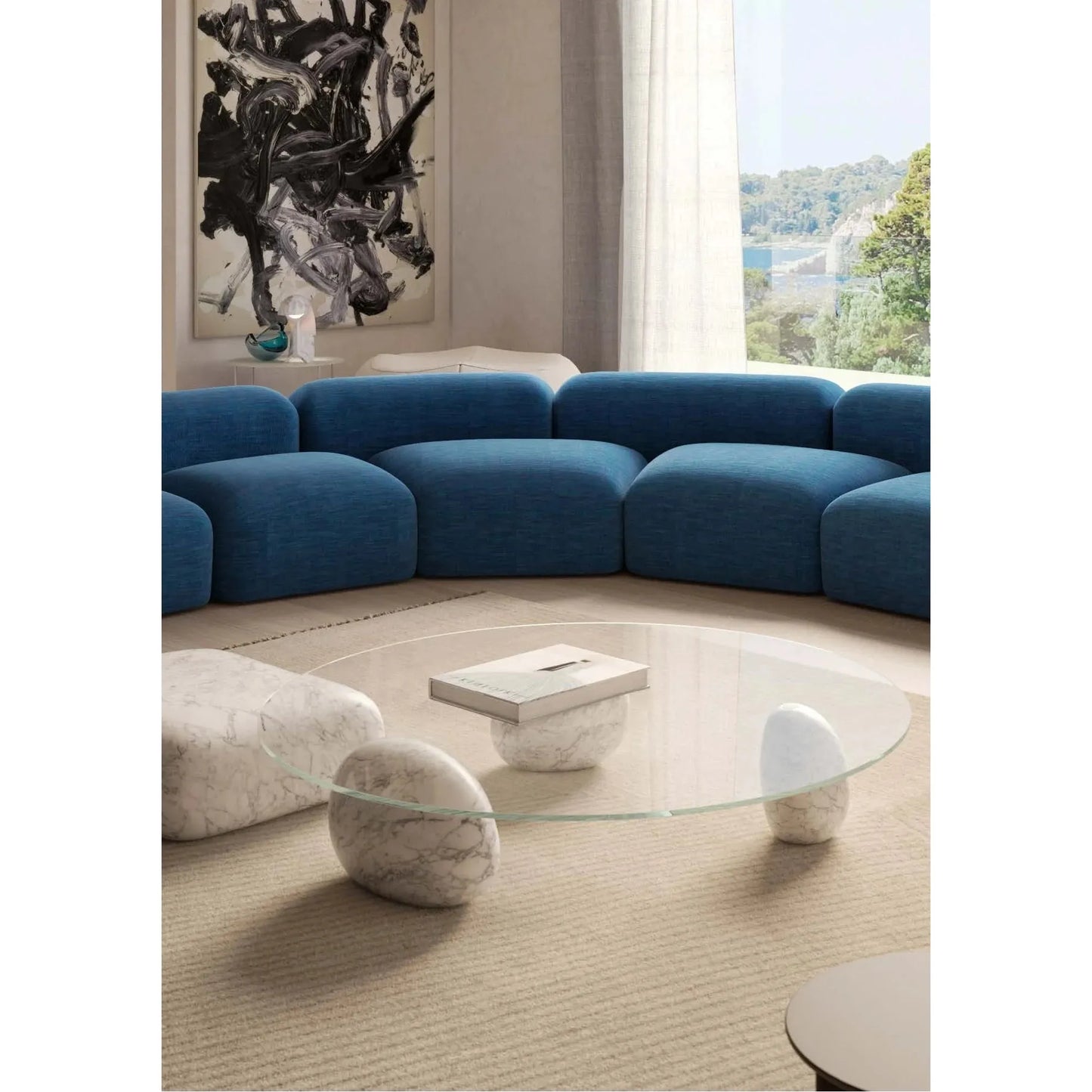 Lapis Glass Coffee Table