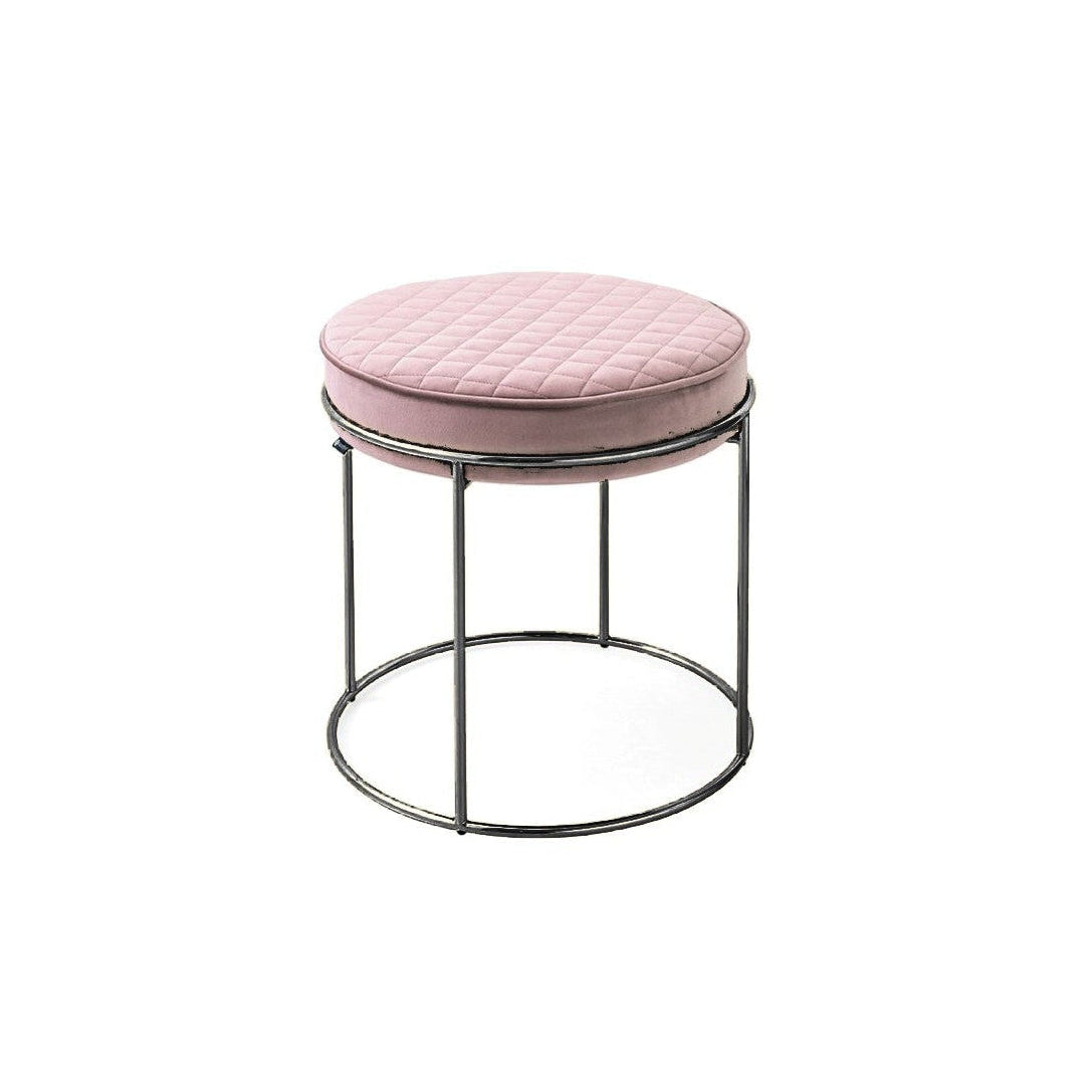 Atollo Ottoman - Black Nickel/Pink