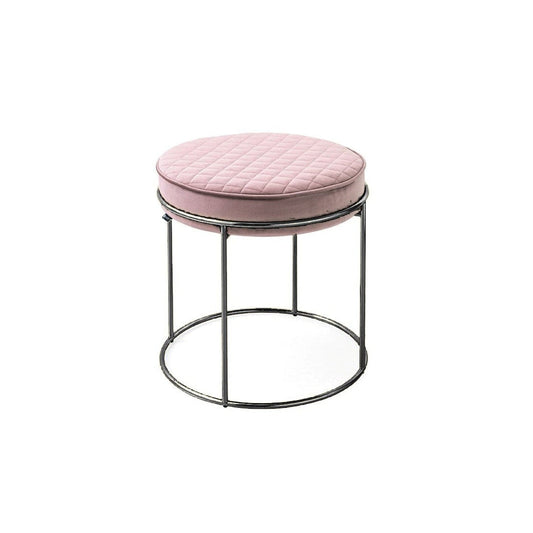 Atollo Ottoman - Black Nickel/Pink