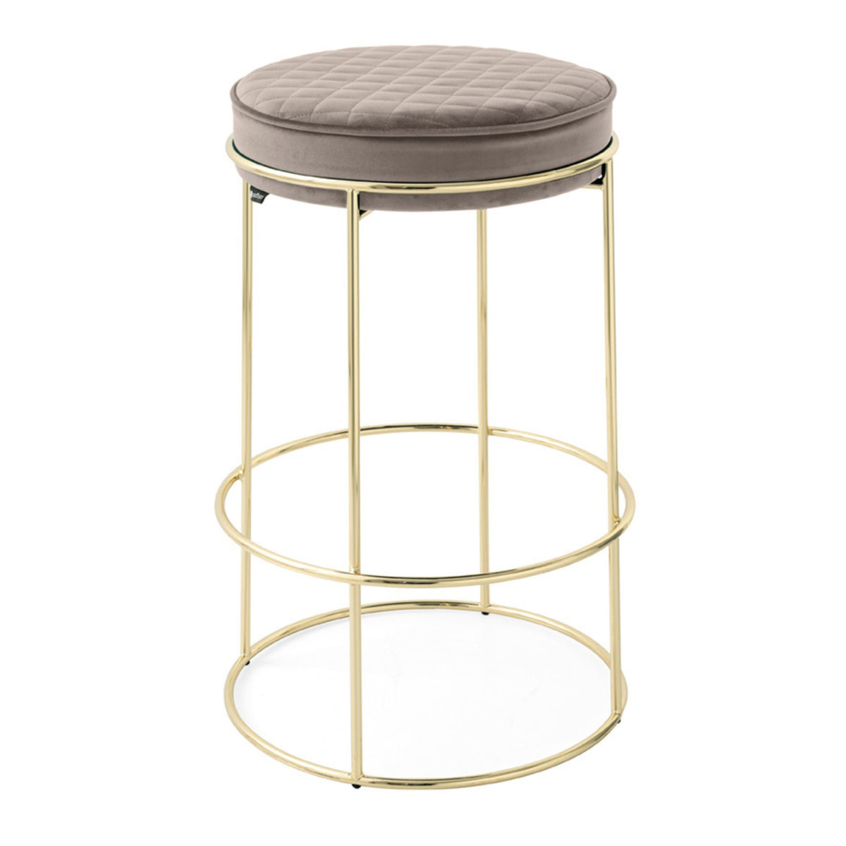 Calligaris Atollo Stool in Polished Brass/Sand