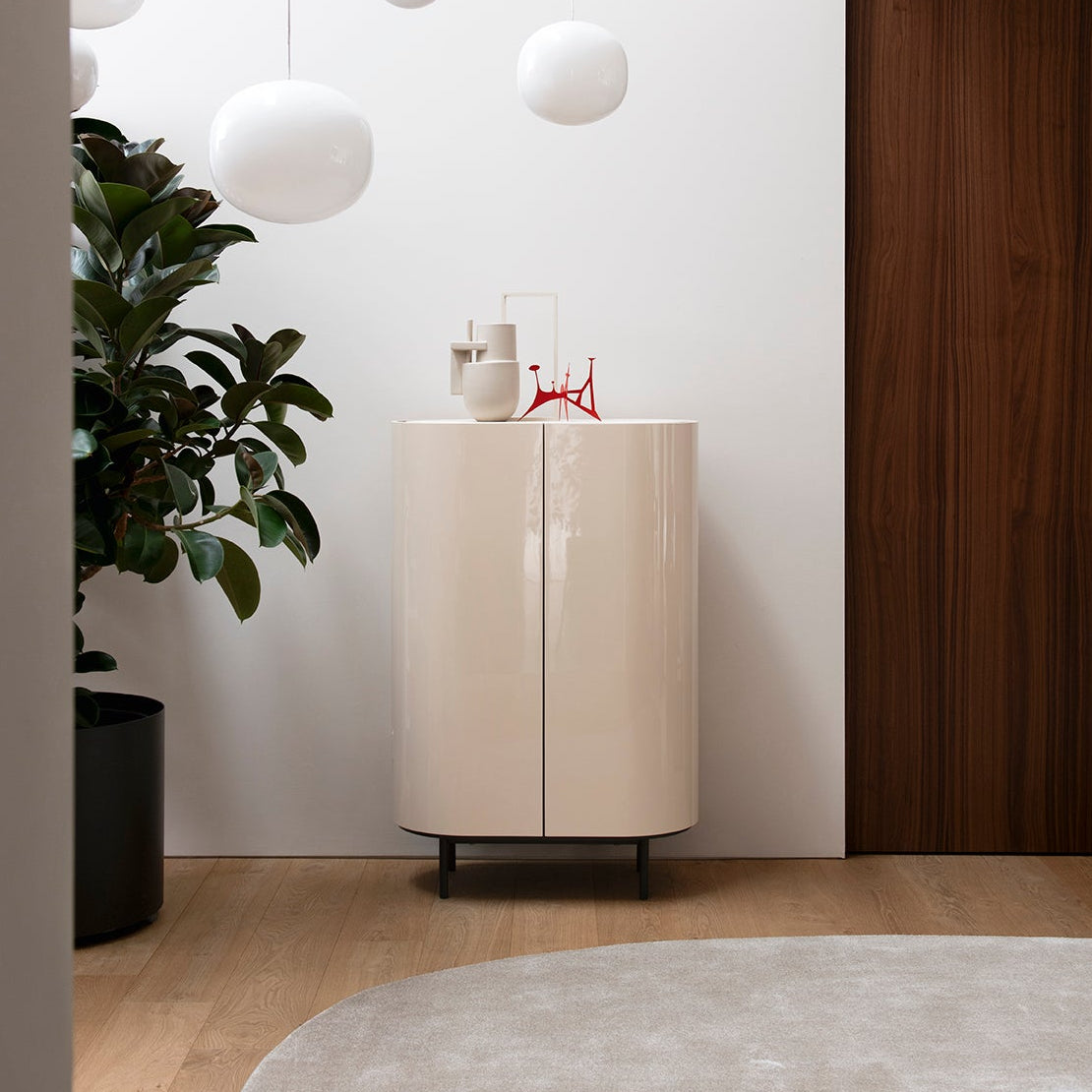 Calligaris Lake Cabinet with rounded sides, lifestyle setting